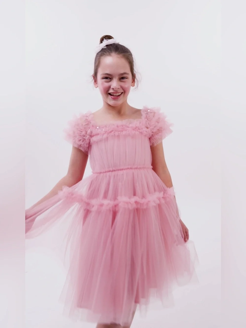 NWT Tutu du Monde girls Higher Love gathered tulle dress nutcracker pink 6 7